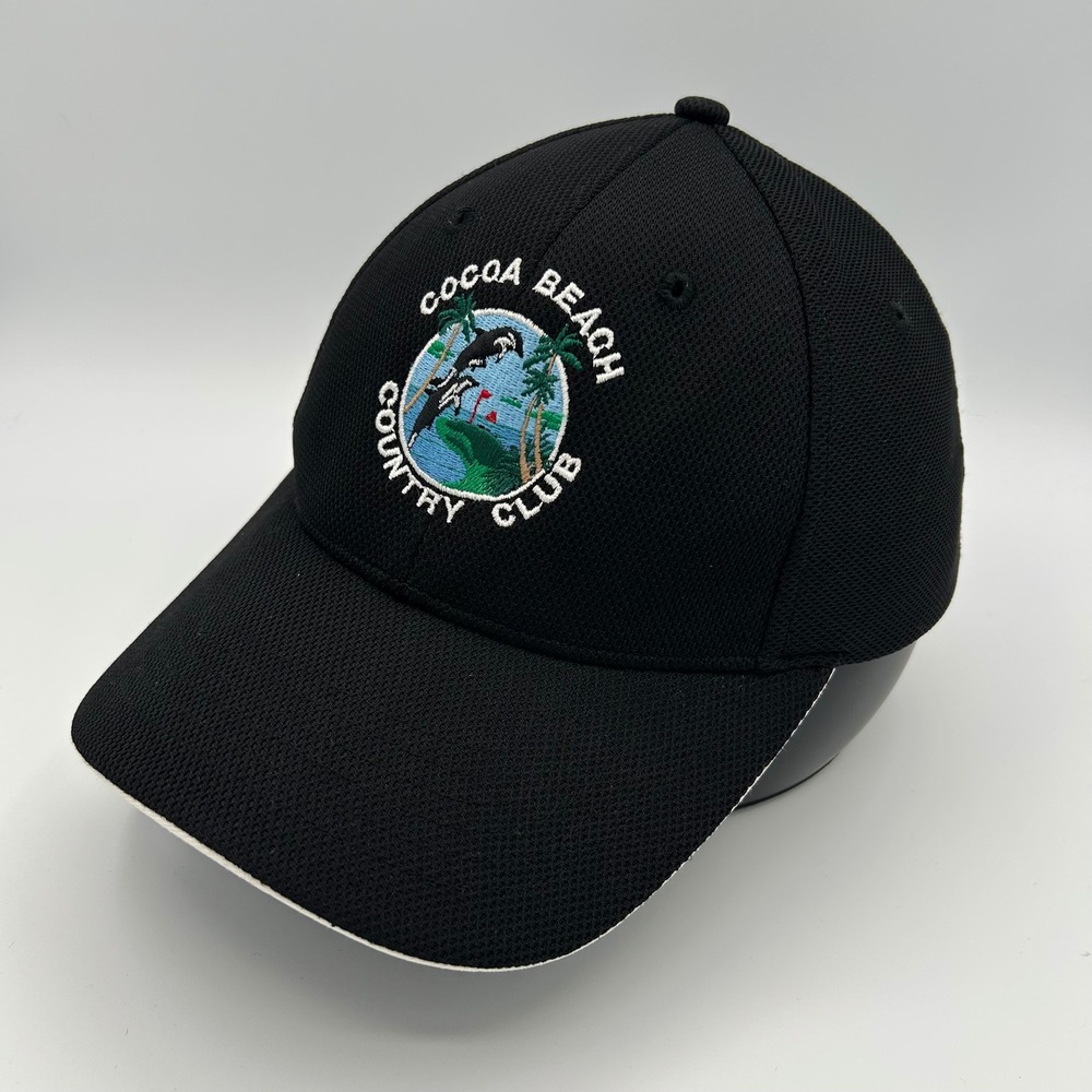 North End Hat Cocoa Beach Country Club Mens L/XL‎ Black Golf Sportswear Cap